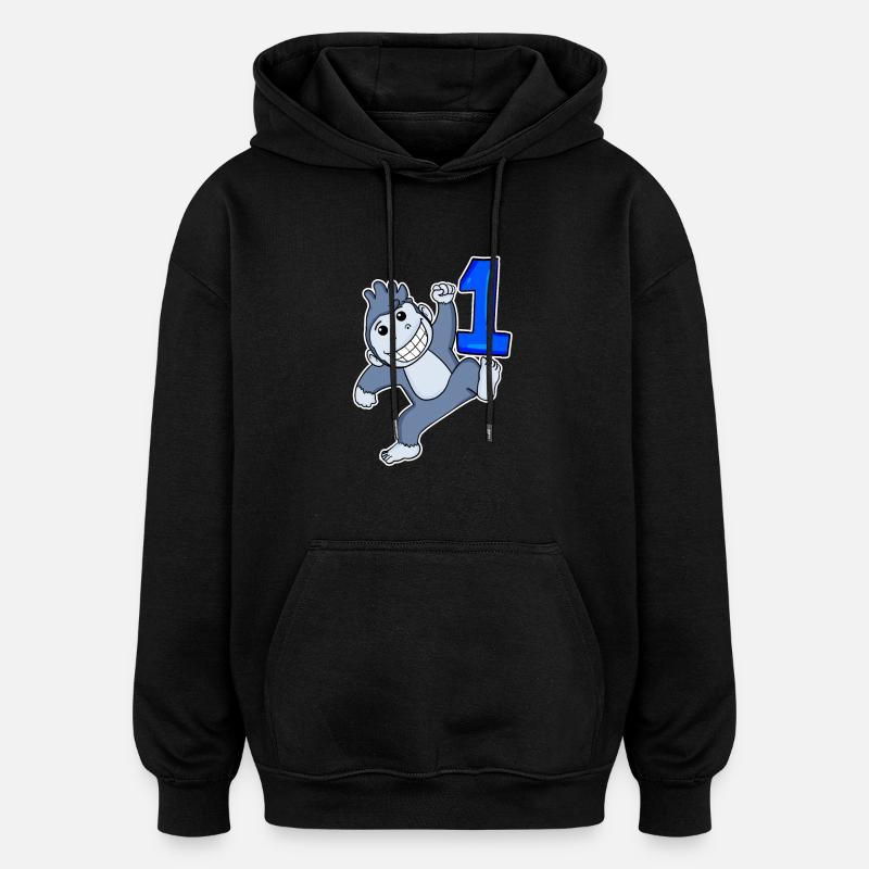 Numéro 1 Numéro Un - Sweat à capuche oversize unisexe - noir