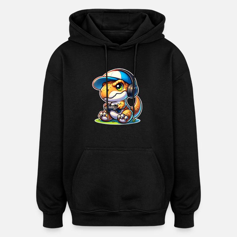 Gaming Dinosaurier T Rex - Oversized Unisex Hoodie - Schwarz