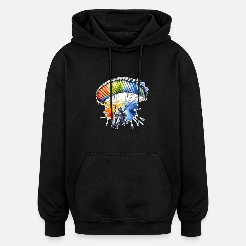 Parapente - Sweat à capuche oversize unisexe - noir