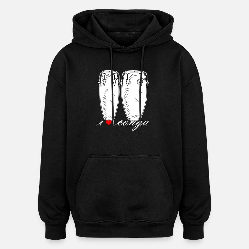 I Love Conga - Oversized Unisex Hoodie - black