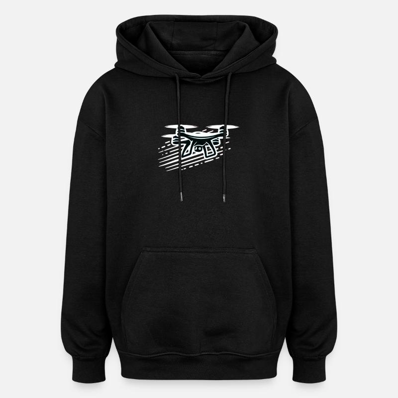 Drone - Sweat à capuche oversize unisexe - noir