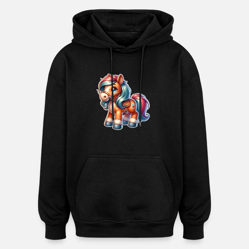 Cheval - Sweat à capuche oversize unisexe - noir