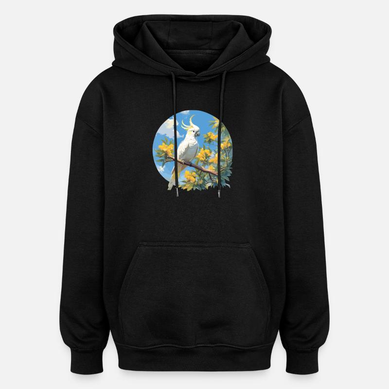 Cacatoès Cacatoès Cacatoès - Sweat à capuche oversize unisexe - noir