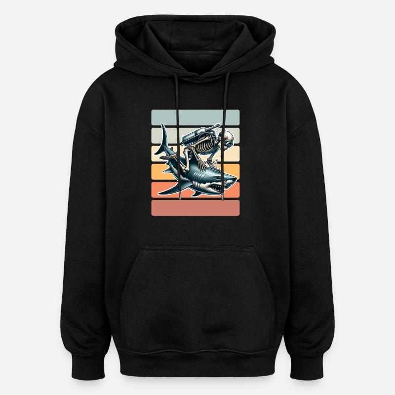 Plongeurs - Sweat à capuche oversize unisexe - noir