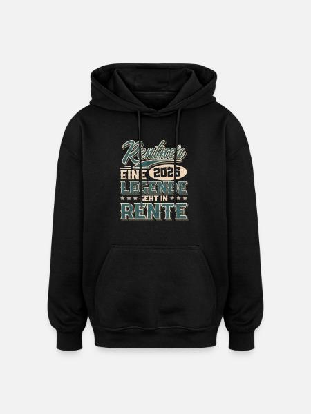 Rentner 2025 - Oversized Unisex Hoodie - Schwarz