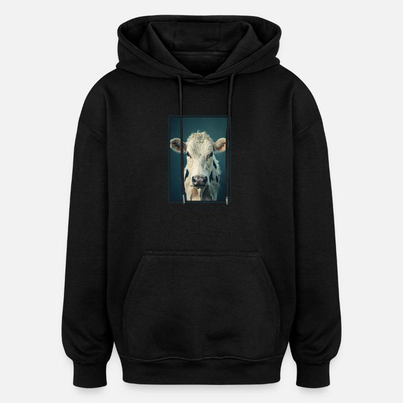 Vaches Vache - Sweat à capuche oversize unisexe - noir