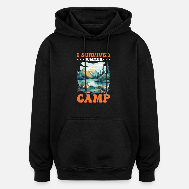 I Survived Summer Camp 5 - Oversized Unisex Hoodie - Schwarz