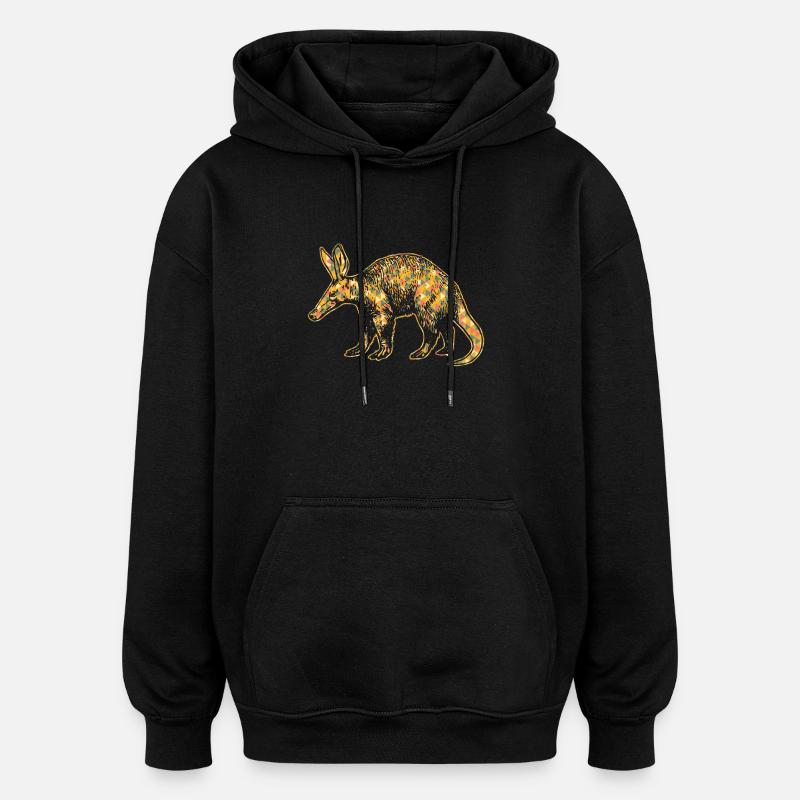 Aardvark Geometric - Oversized Unisex Hoodie - black