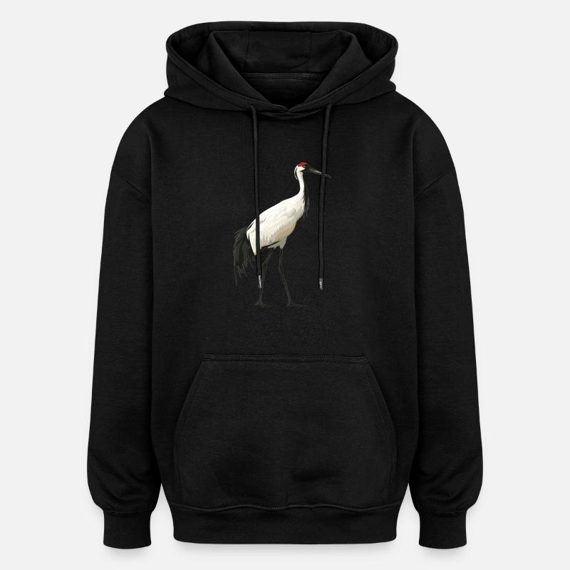 Kraniche Kranich - Oversized Unisex Hoodie - Schwarz