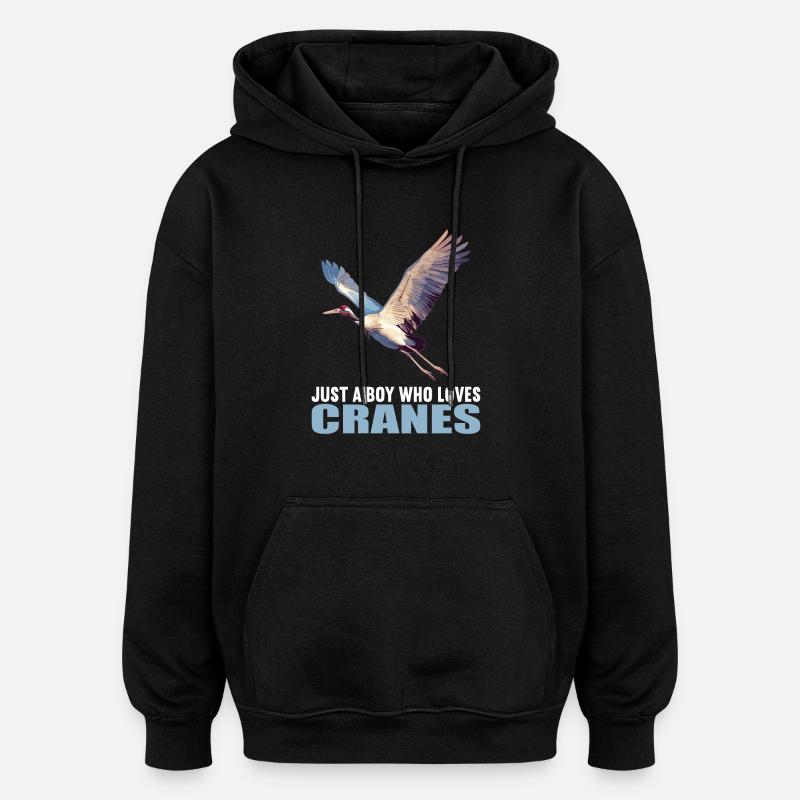 Grues Grues - Sweat à capuche oversize unisexe - noir