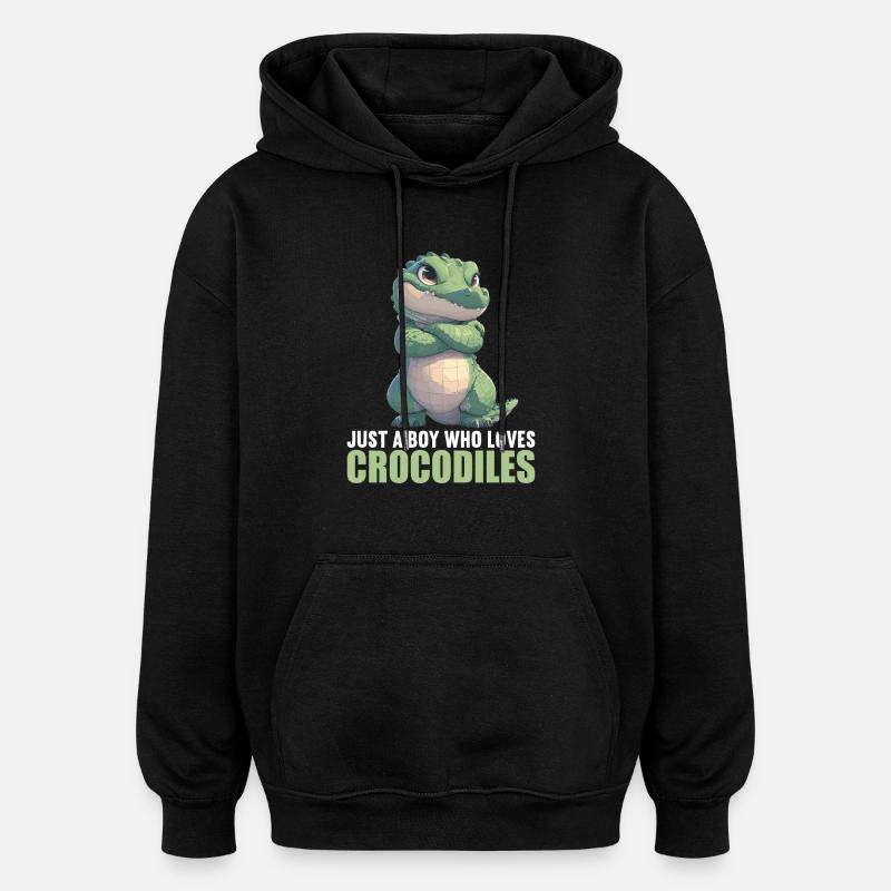 Crocodiles Crocodile - Sweat à capuche oversize unisexe - noir