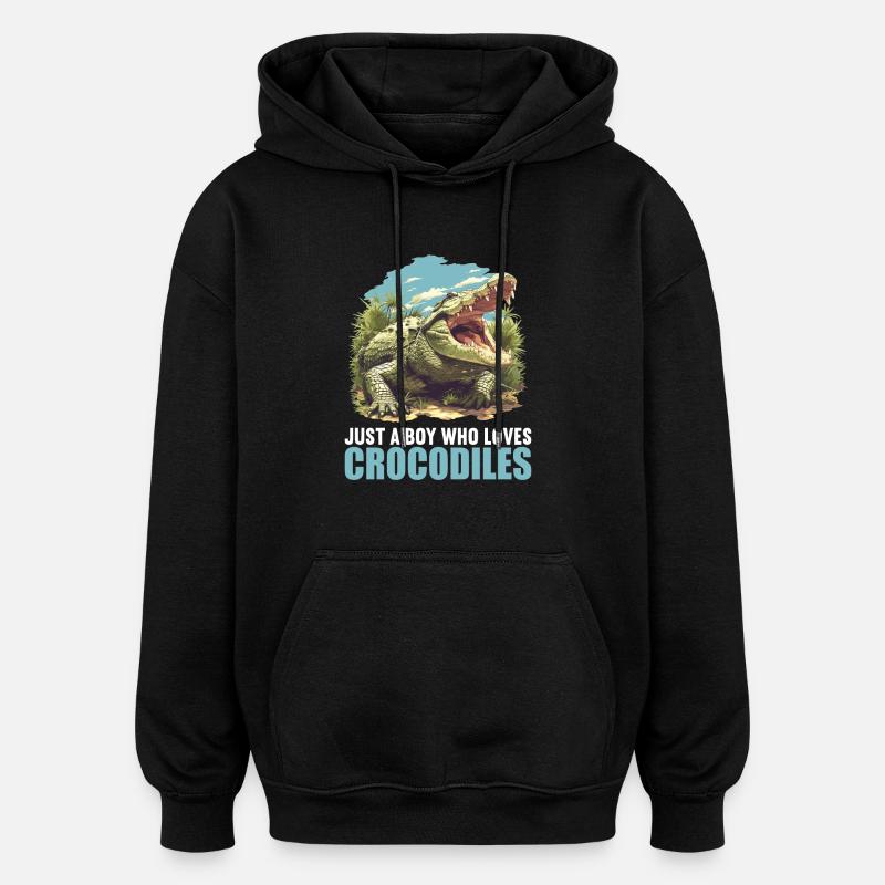 Crocodiles Crocodile - Sweat à capuche oversize unisexe - noir