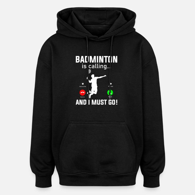 Volant de badminton - Sweat à capuche oversize unisexe - noir