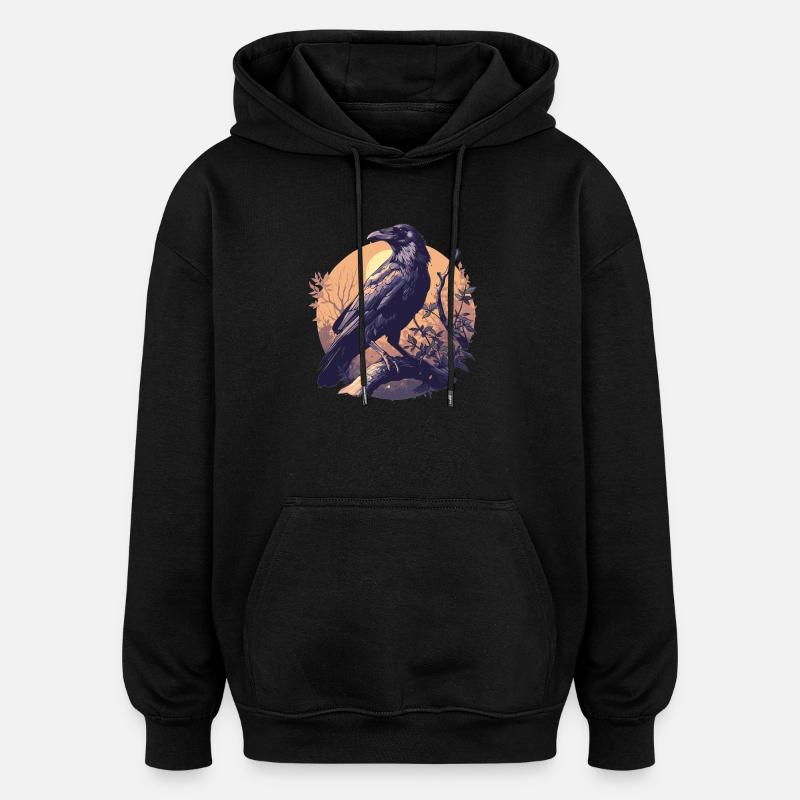 Crows Crow - Oversized Unisex Hoodie - black