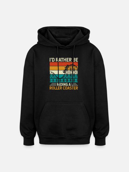 Roller Coaster Theme Park - Oversized Unisex Hoodie - black
