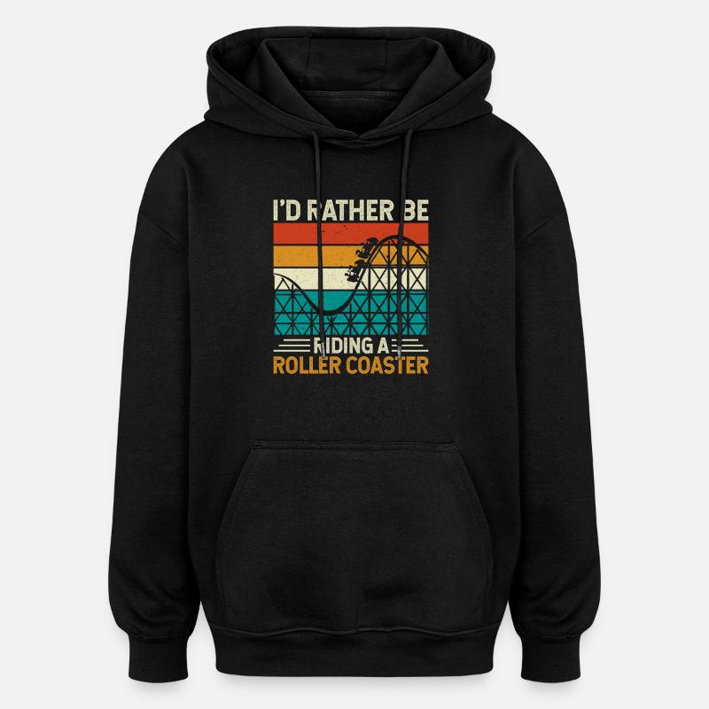 Roller Coaster Theme Park - Oversized Unisex Hoodie - black