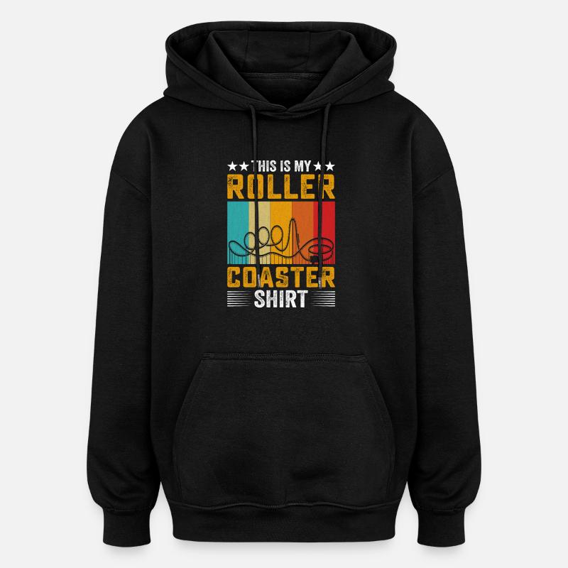 Achterbahn-Themenpark - Oversized Unisex Hoodie - Schwarz