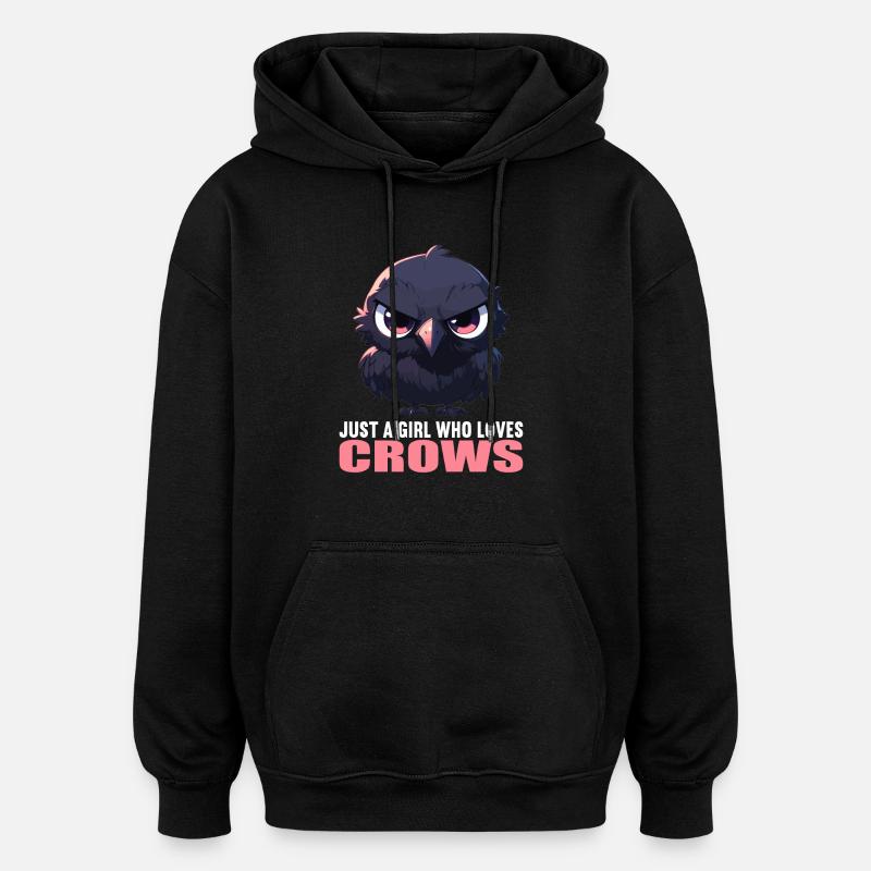 Crows Crow - Oversized Unisex Hoodie - black