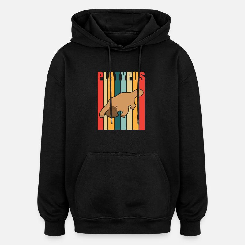 Schnabeltier - Oversized Unisex Hoodie - Schwarz
