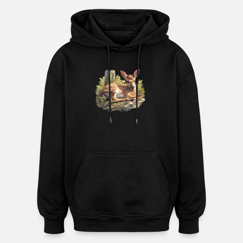 Deer Deer - Oversized Unisex Hoodie - black