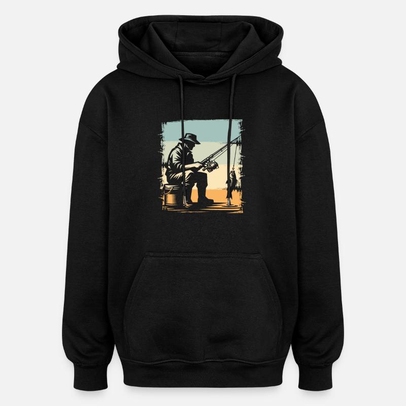 Pêche Pêcheurs Pêche - Sweat à capuche oversize unisexe - noir