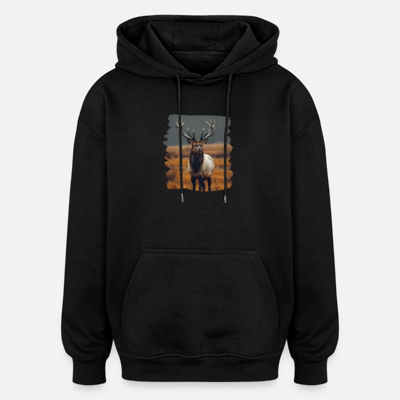 Moose Moose - Oversized Unisex Hoodie - black