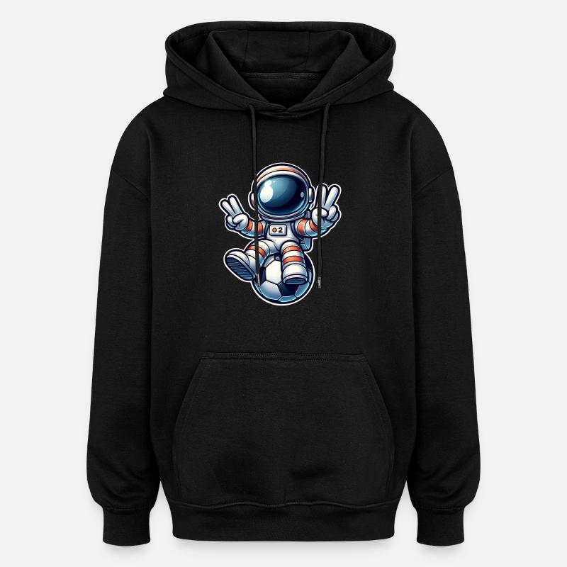 Astronaute de football - Sweat à capuche oversize unisexe - noir