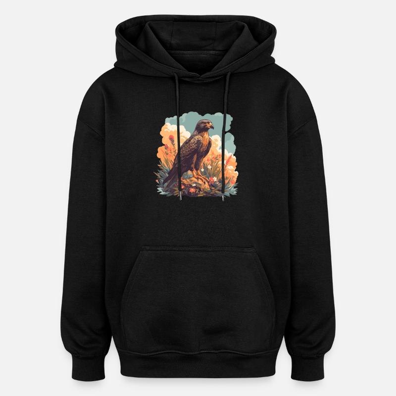 Faucon Faucon - Sweat à capuche oversize unisexe - noir