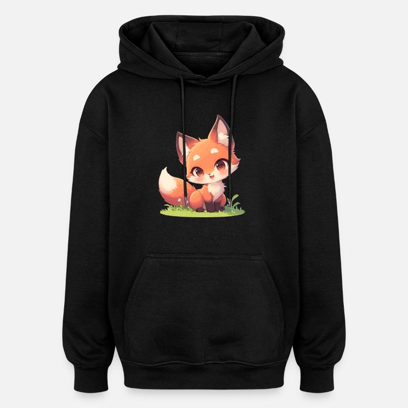 Foxes Fox - Oversized Unisex Hoodie - black