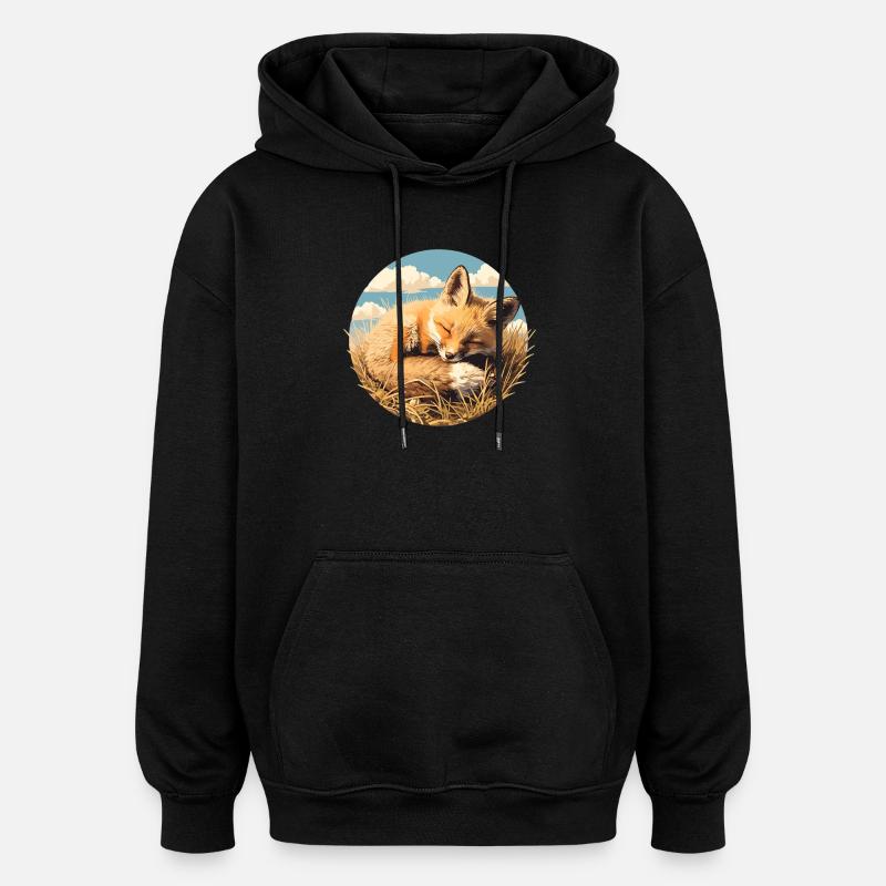 Foxes Fox - Oversized Unisex Hoodie - black