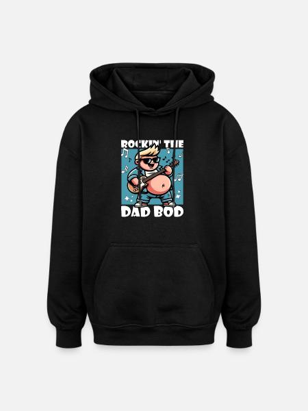 ROCKEN DES DAD-KÖRPERS - Oversized Unisex Hoodie - Schwarz