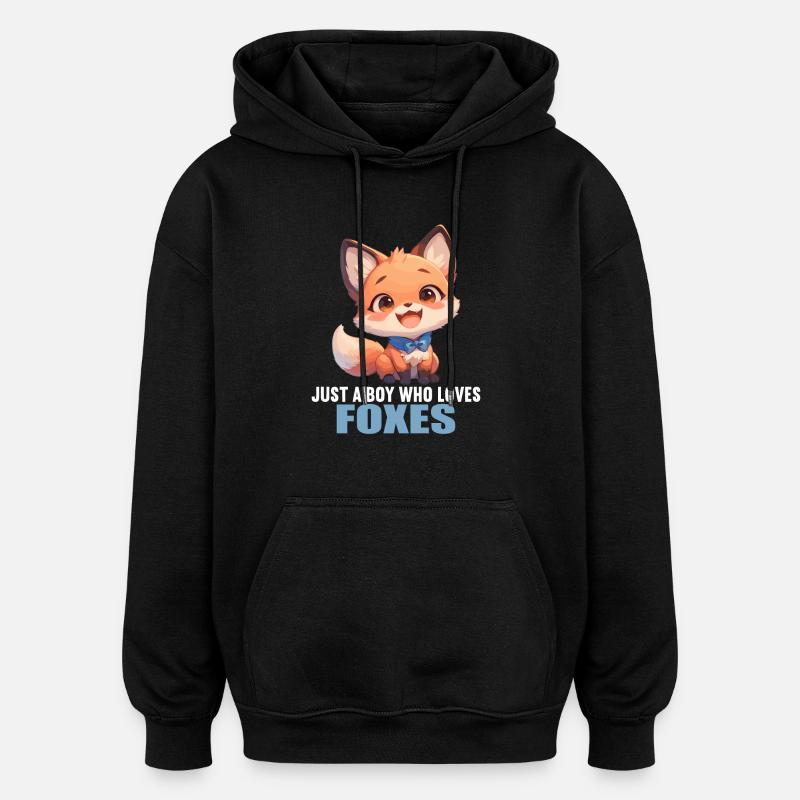 Foxes Fox - Oversized Unisex Hoodie - black