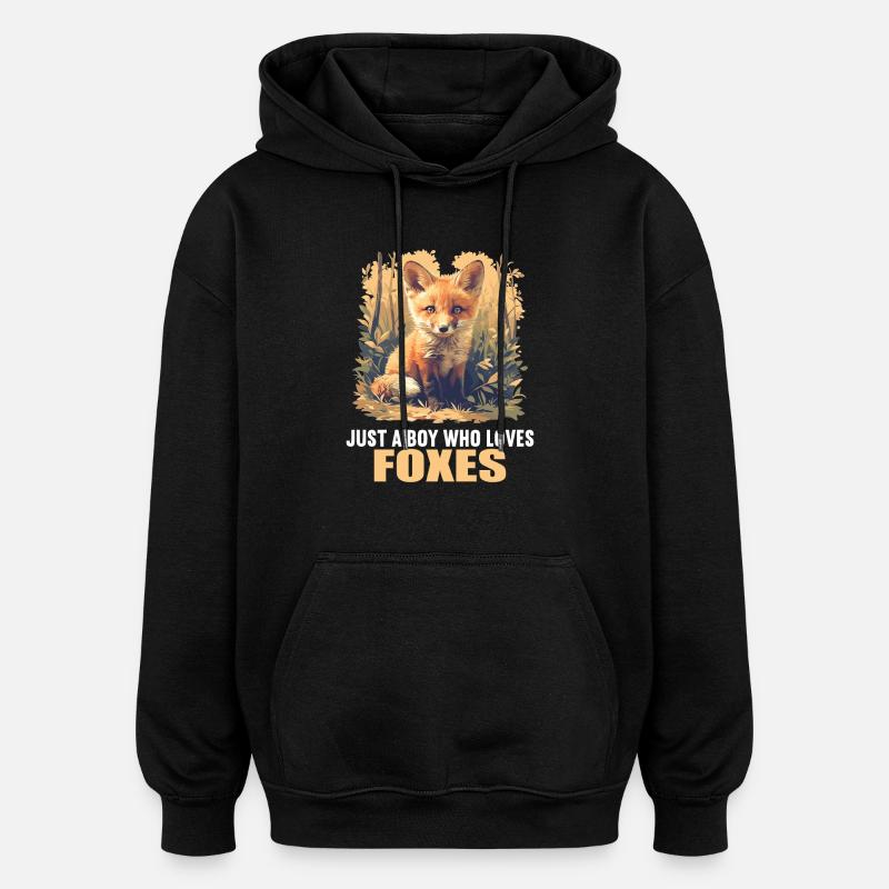Foxes Fox - Oversized Unisex Hoodie - black