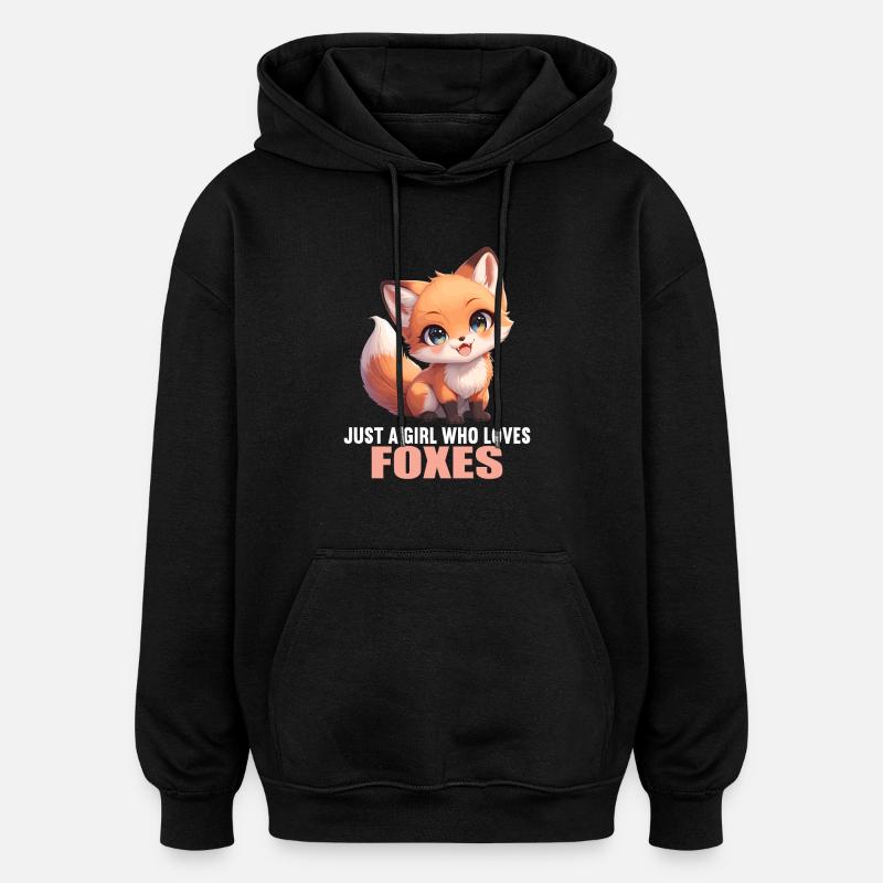 Foxes Fox - Oversized Unisex Hoodie - black