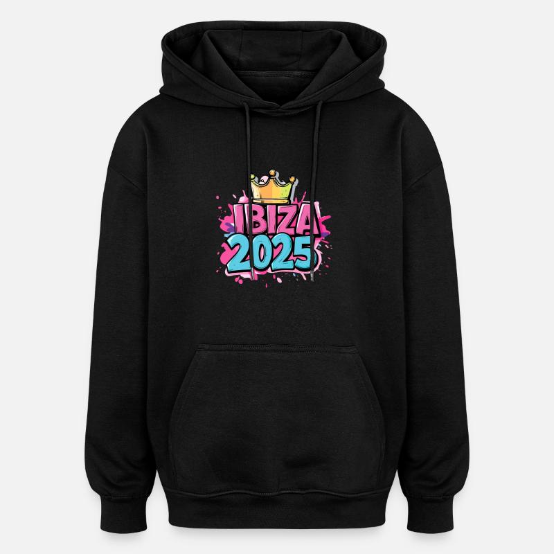 Ibiza 2025 - Sweat à capuche oversize unisexe - noir