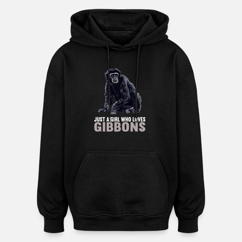 Gibbons Gibbon - Sweat à capuche oversize unisexe - noir