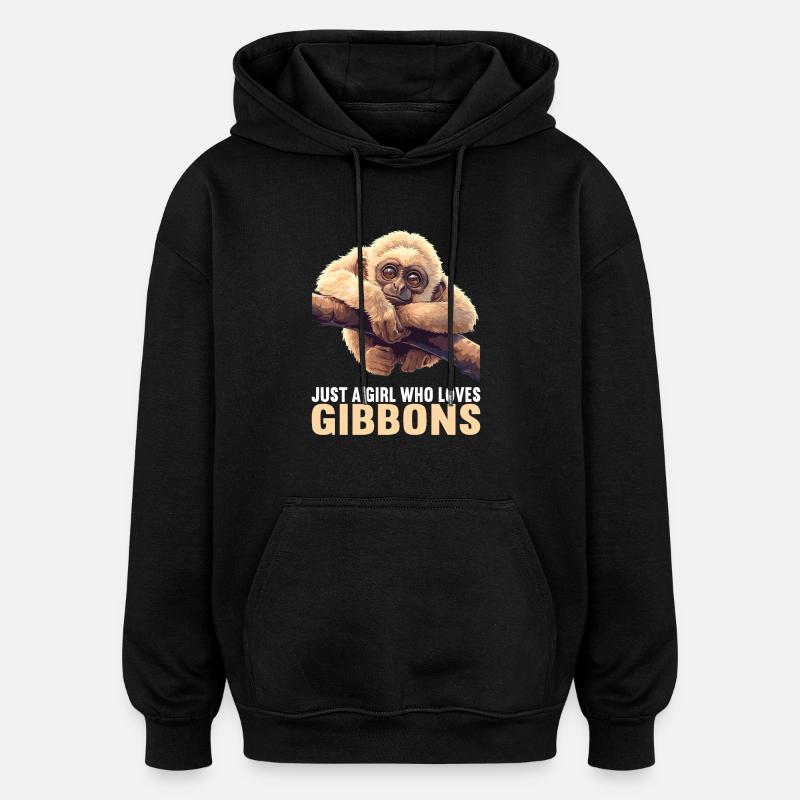 Gibbons Gibbon - Sweat à capuche oversize unisexe - noir