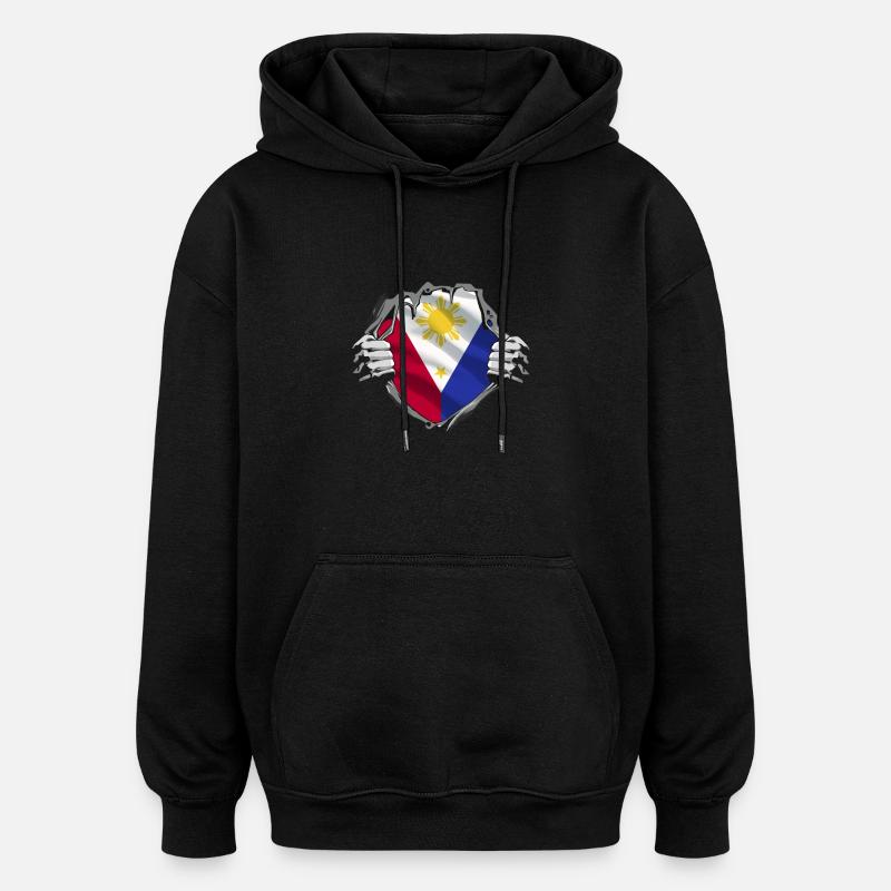 Drapeau philippin Pride - Sweat à capuche oversize unisexe - noir