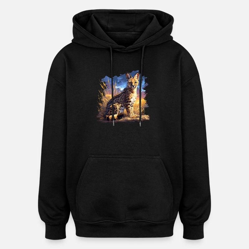 Servale Serval - Sweat à capuche oversize unisexe - noir