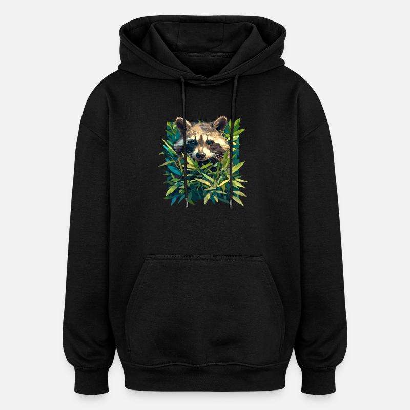 Ratons laveurs Raton laveur - Sweat à capuche oversize unisexe - noir