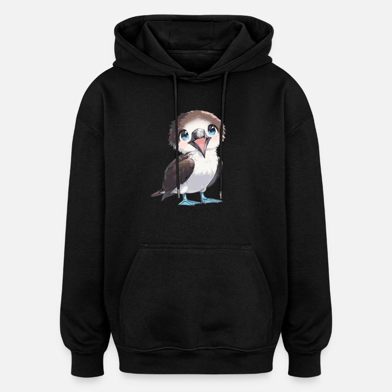 Fou à pieds bleus - Sweat à capuche oversize unisexe - noir