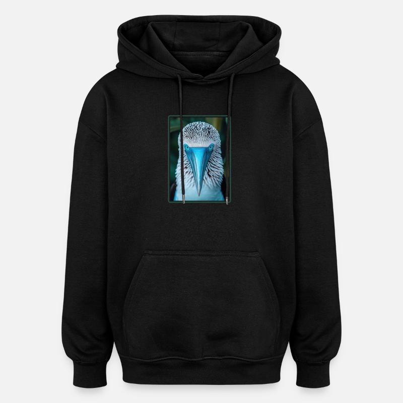 Fou à pieds bleus - Sweat à capuche oversize unisexe - noir