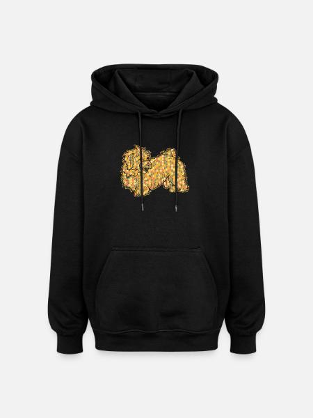Havanese Dog Geometric - Oversized Unisex Hoodie - black