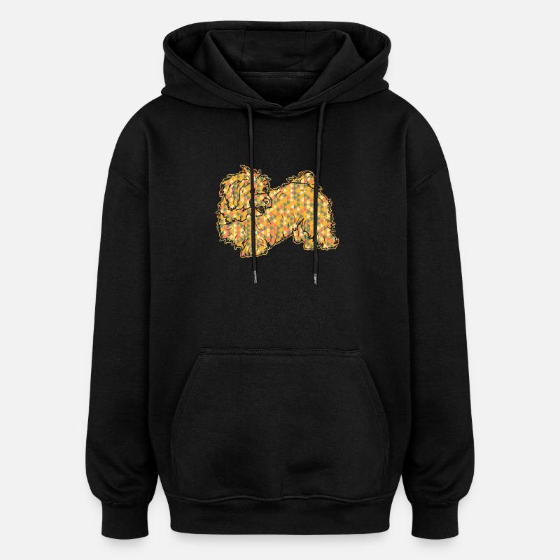 Havanese Dog Geometric - Oversized Unisex Hoodie - black