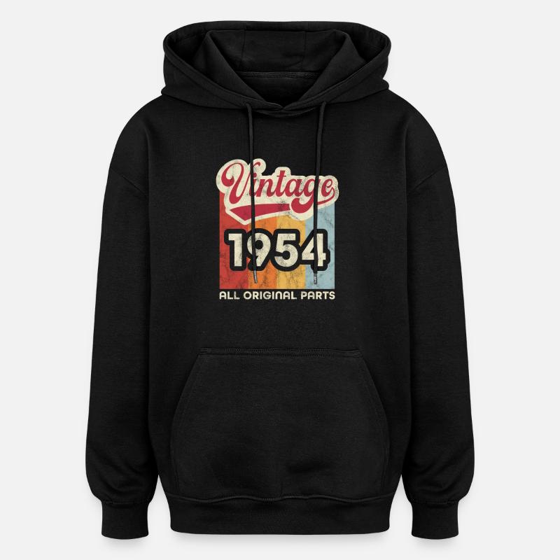 Millésime 1954 - Sweat à capuche oversize unisexe - noir