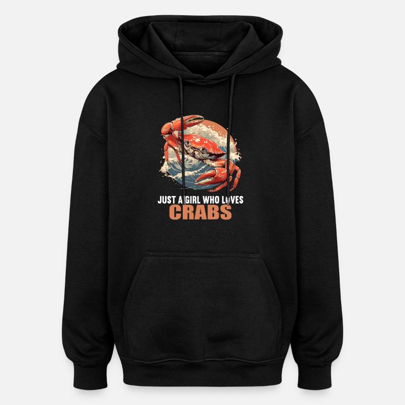 Crabe Crabe - Sweat à capuche oversize unisexe - noir