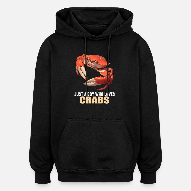 Crabe Crabe - Sweat à capuche oversize unisexe - noir