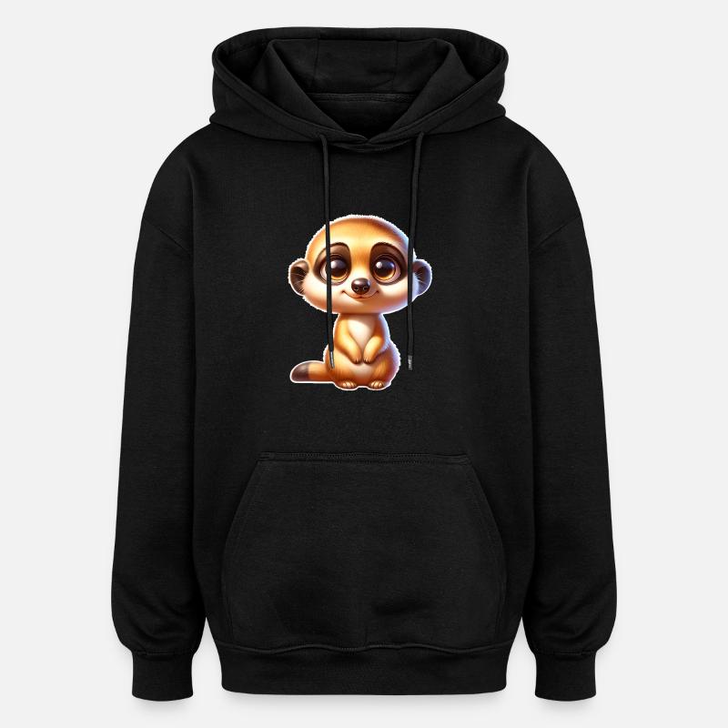 Erdmännchen - Oversized Unisex Hoodie - Schwarz