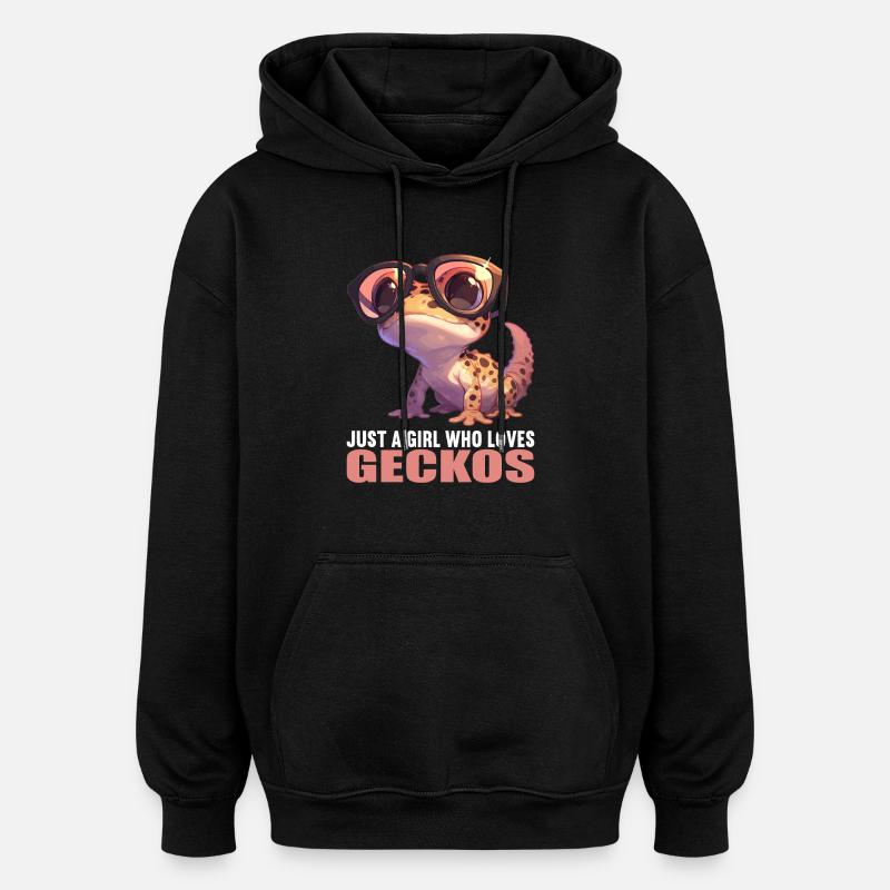 Geckos Geckos - Sweat à capuche oversize unisexe - noir