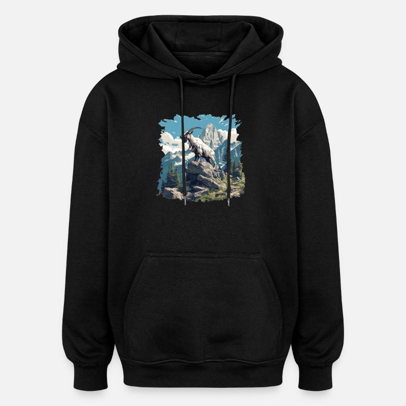 Chèvres chèvre - Sweat à capuche oversize unisexe - noir